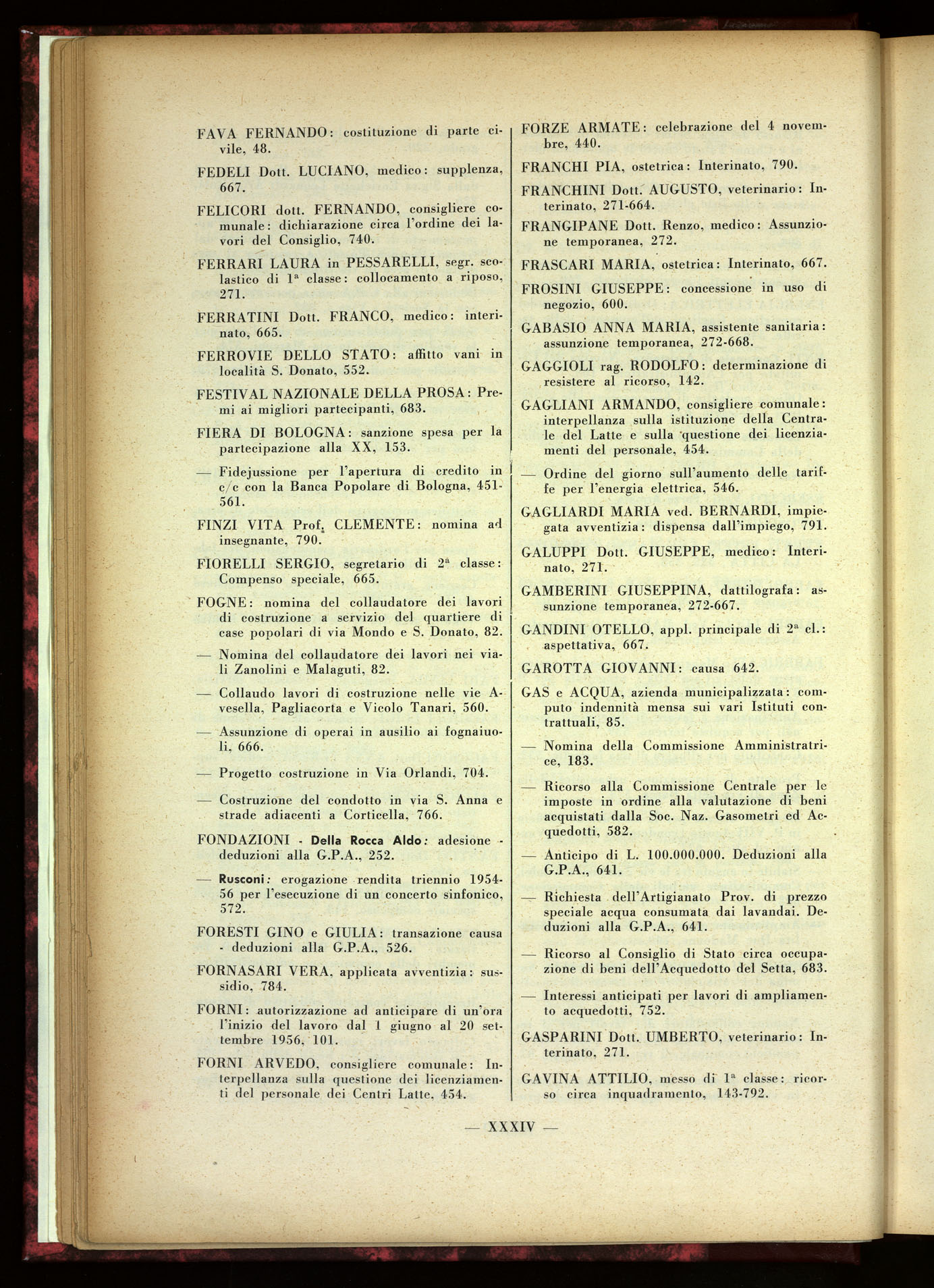 Indice volume 30.6.1956 - 29.12.1956