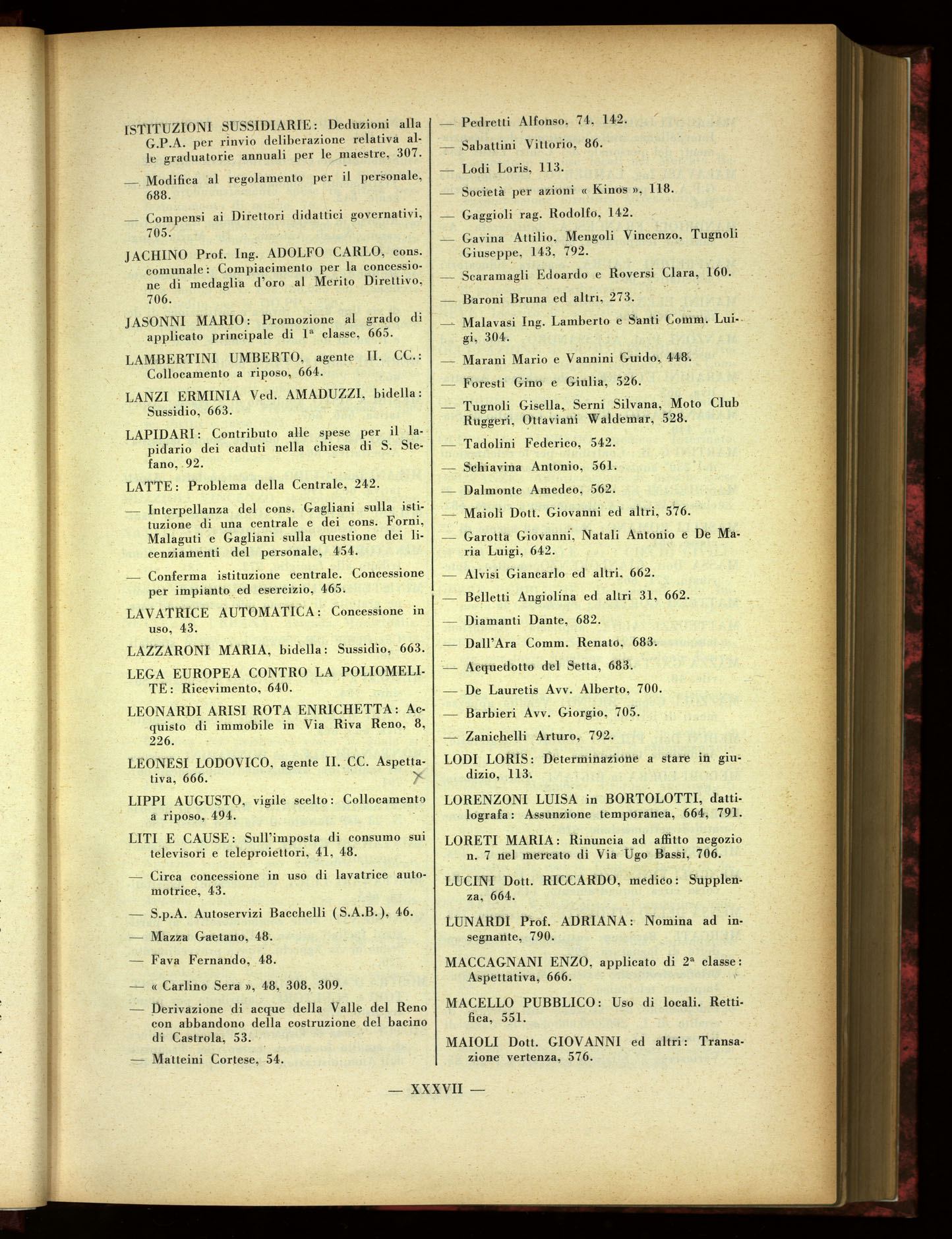 Indice volume 30.6.1956 - 29.12.1956