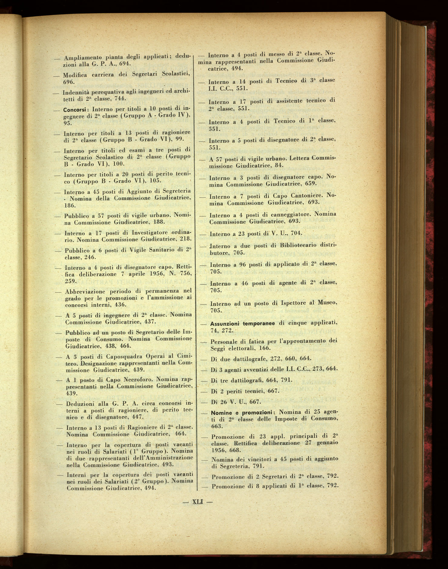 Indice volume 30.6.1956 - 29.12.1956
