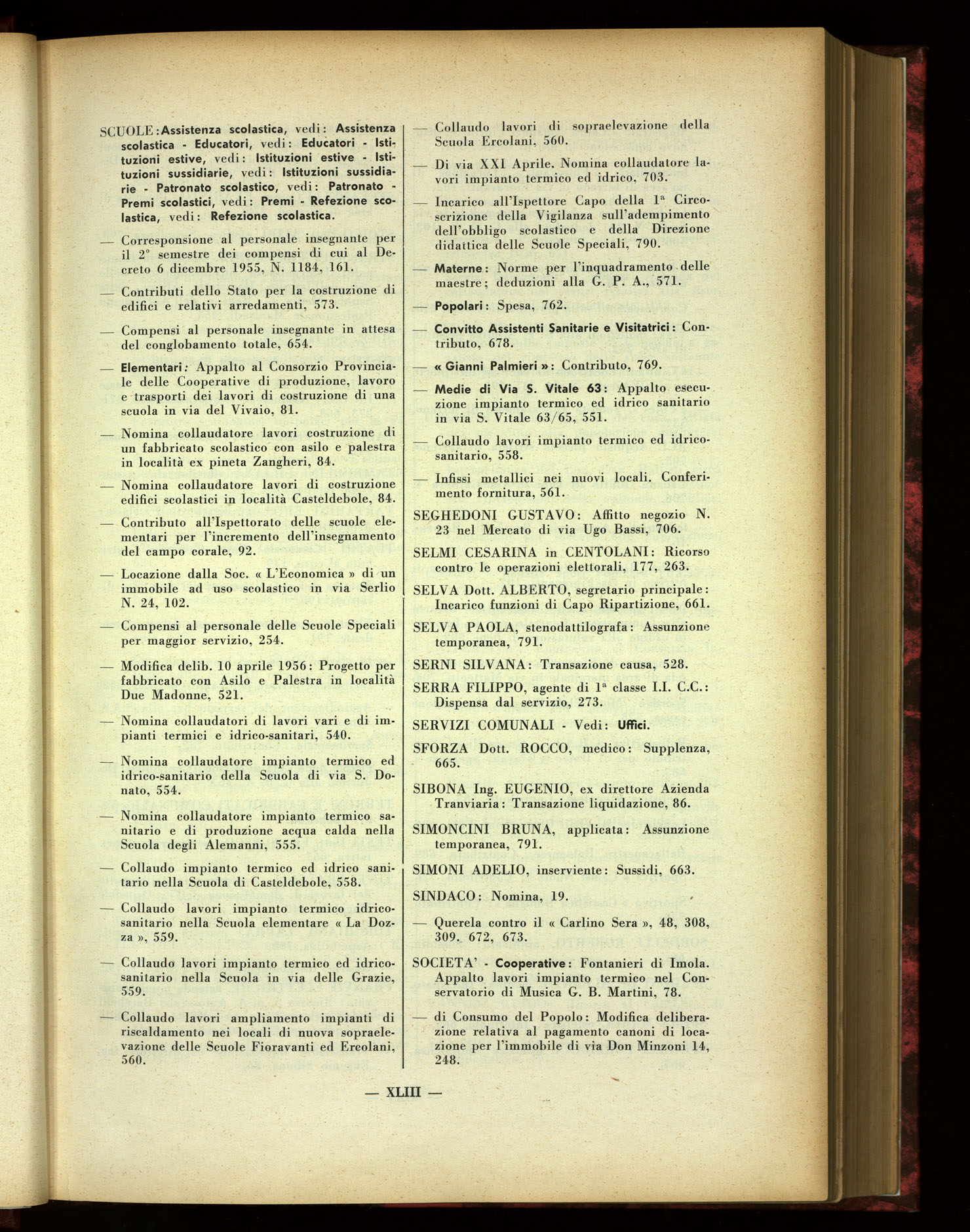 Indice volume 30.6.1956 - 29.12.1956