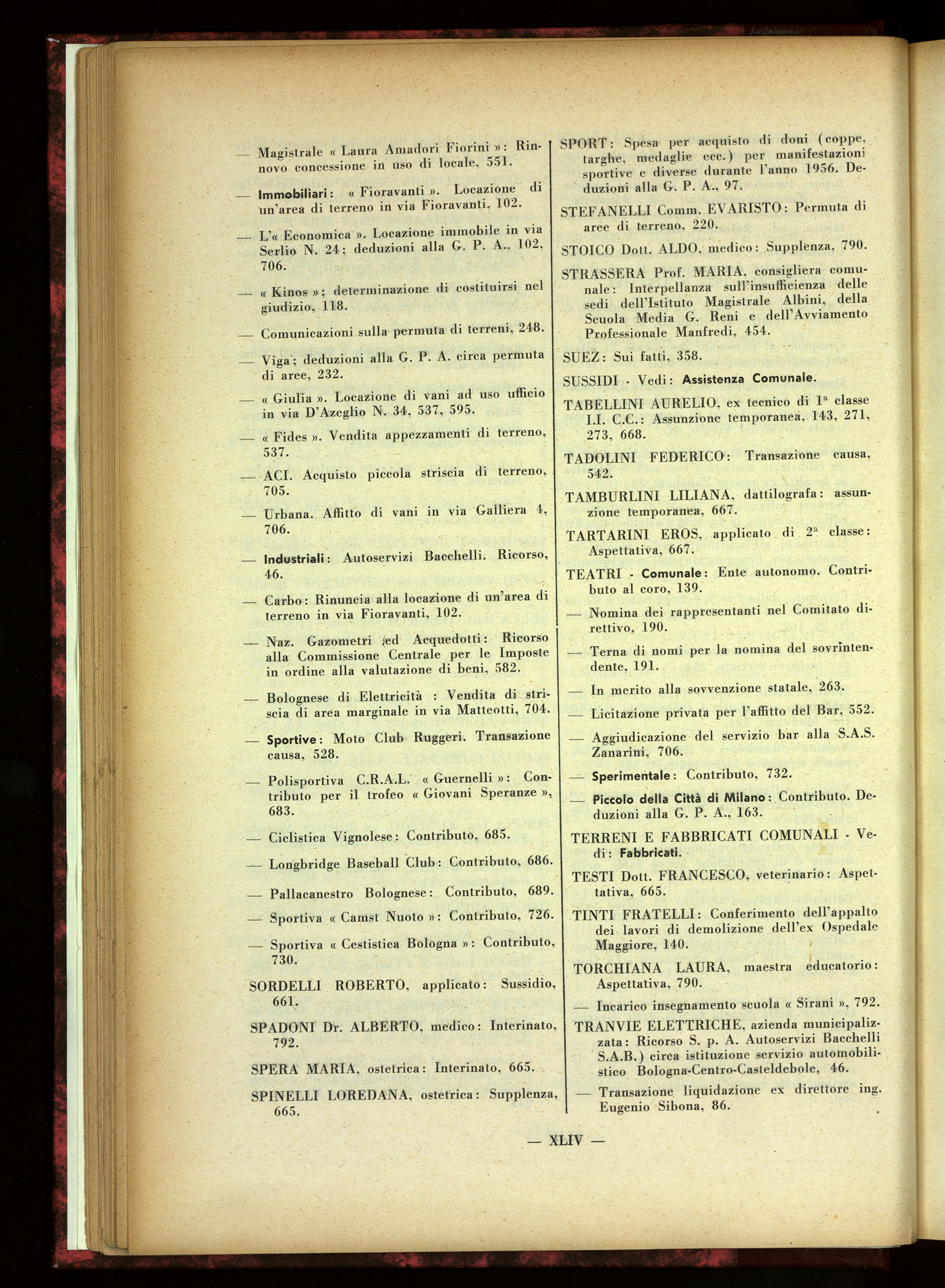 Indice volume 30.6.1956 - 29.12.1956