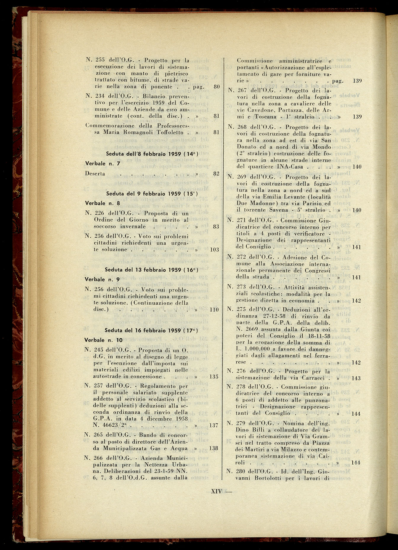 Indice volume 15.1.1959 - 23.6.1959