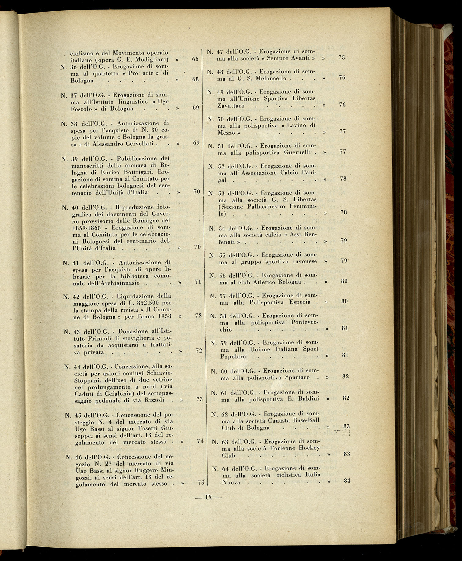 Indice volume 7.12.1960 - 30.6.1961