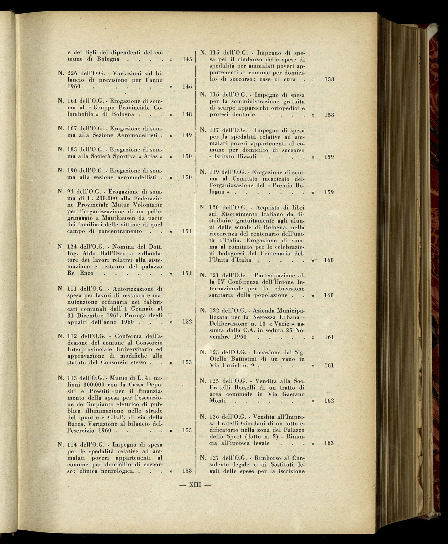 Indice volume 7.12.1960 - 30.6.1961