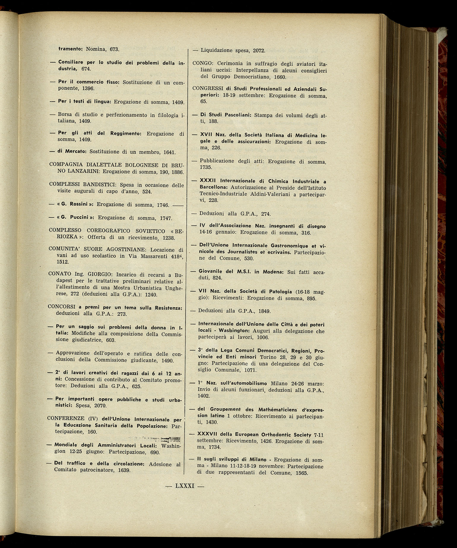 Indice volume 7.12.1960 - 30.6.1961