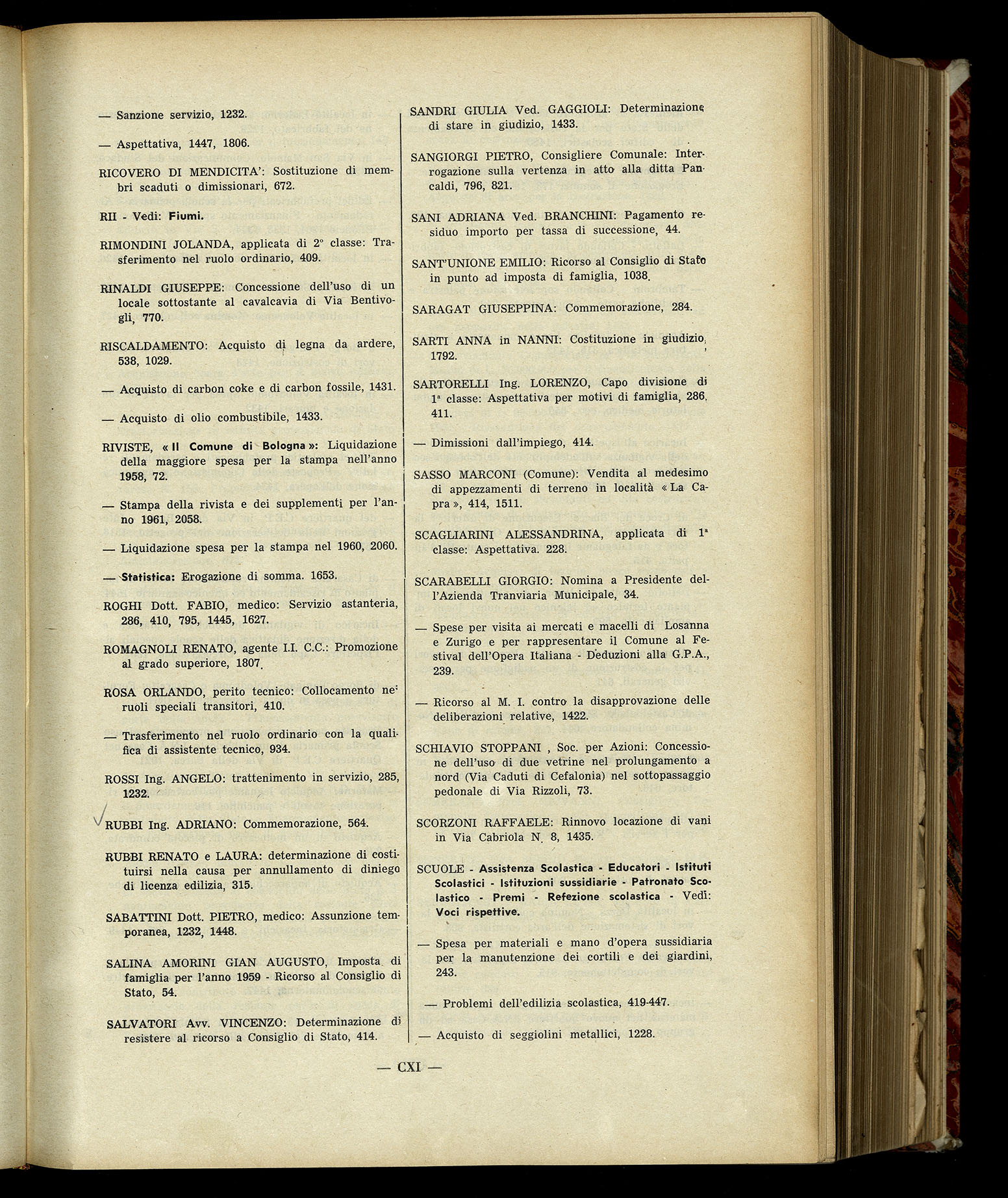 Indice volume 7.12.1960 - 30.6.1961