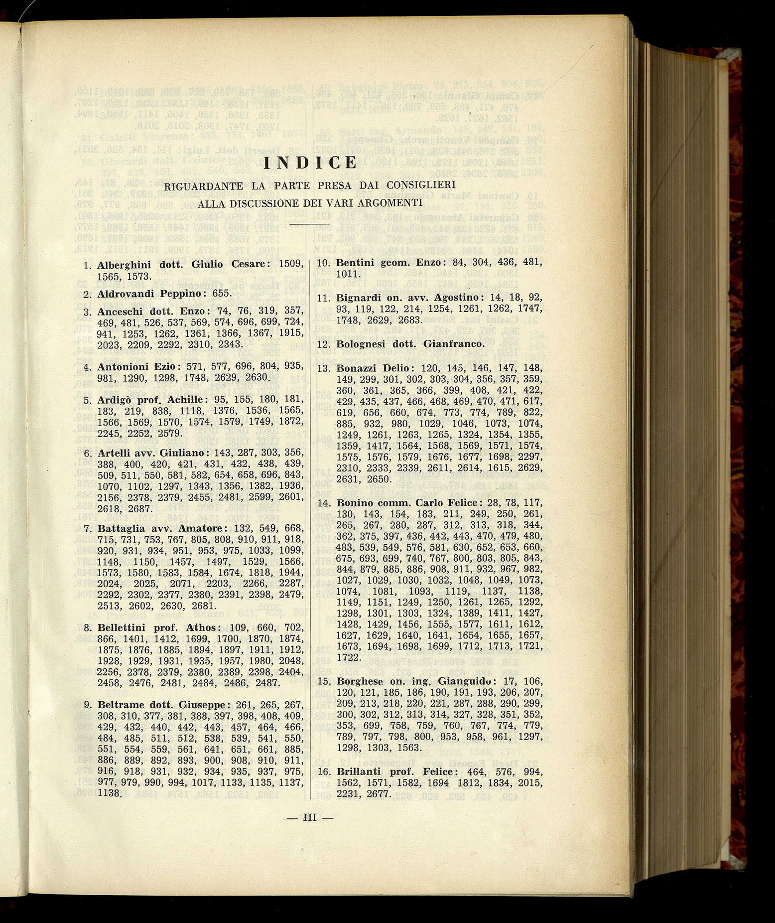Indice volume 6.2.1965 - 30.6.1965