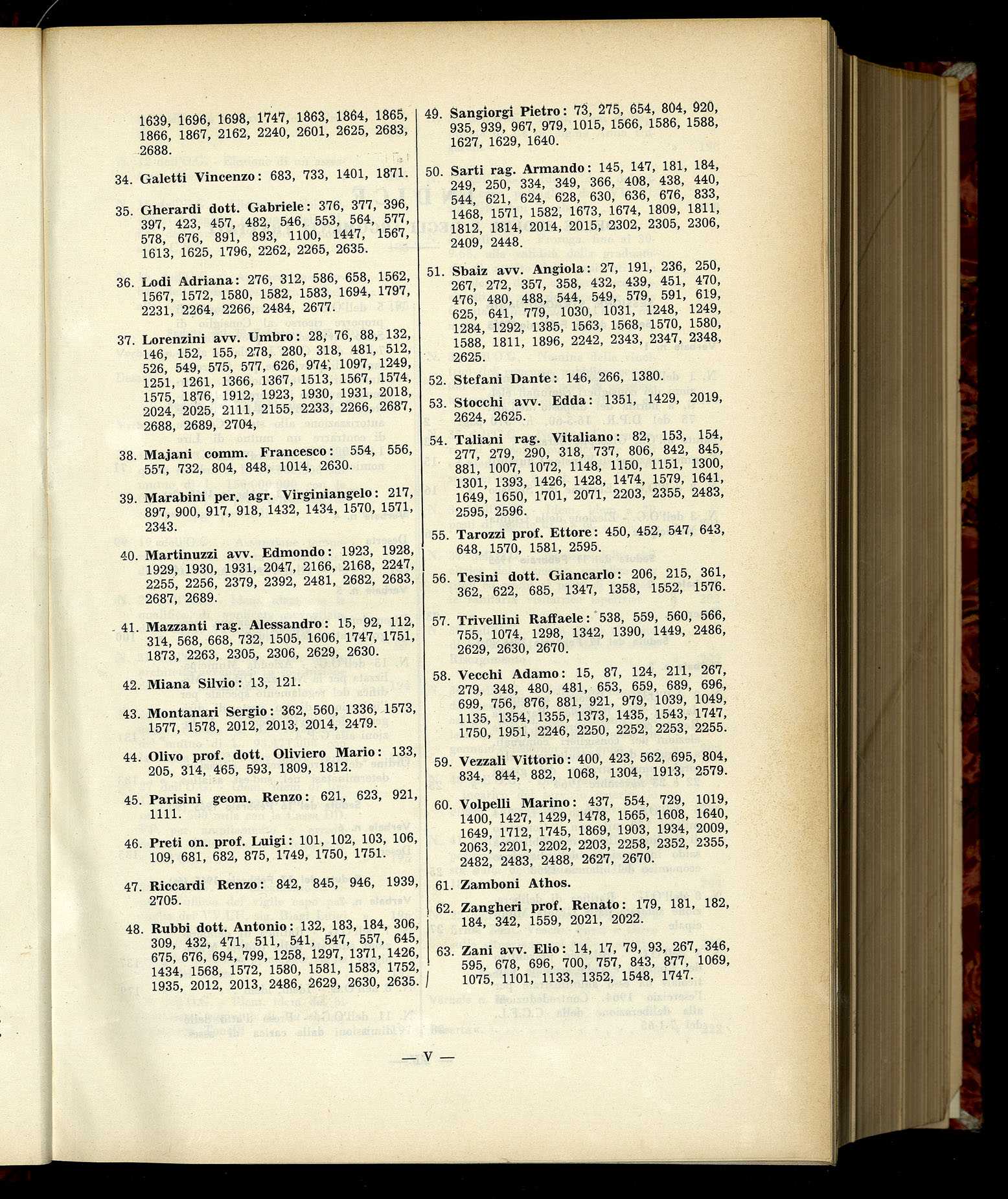 Indice volume 6.2.1965 - 30.6.1965