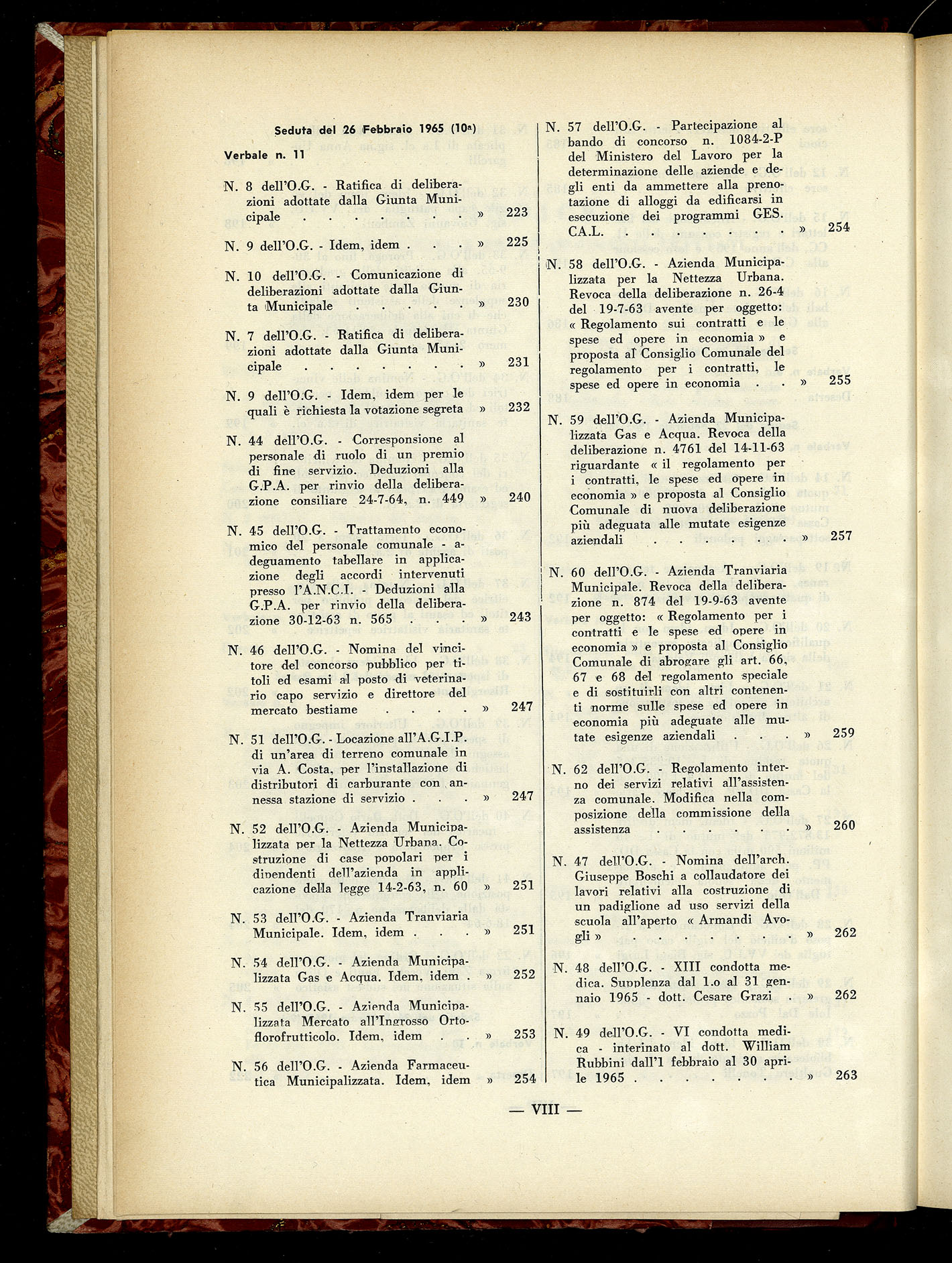 Indice volume 6.2.1965 - 30.6.1965