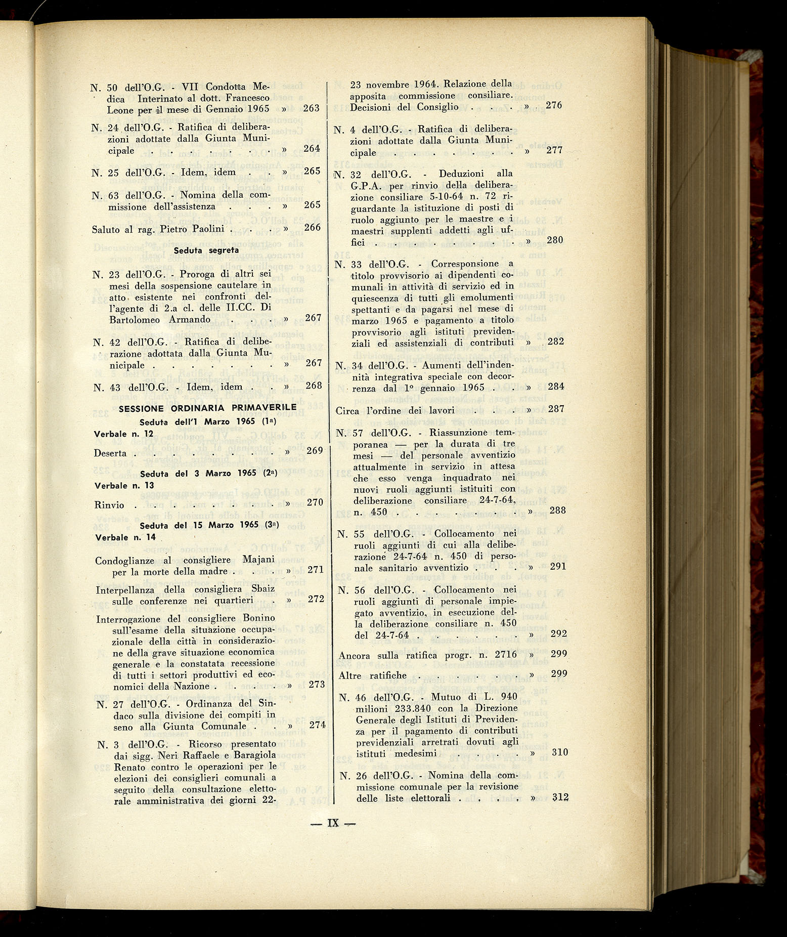 Indice volume 6.2.1965 - 30.6.1965