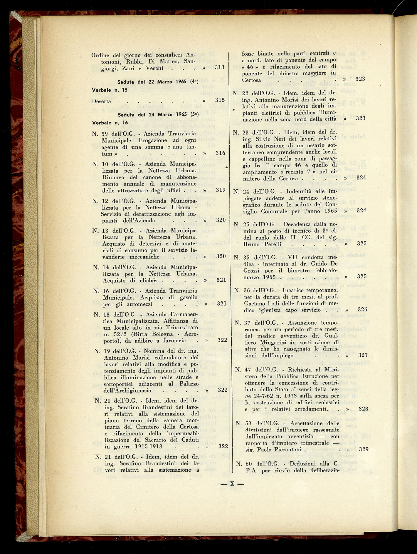 Indice volume 6.2.1965 - 30.6.1965