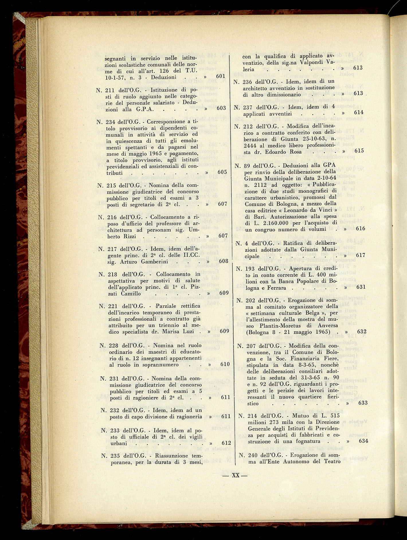Indice volume 6.2.1965 - 30.6.1965