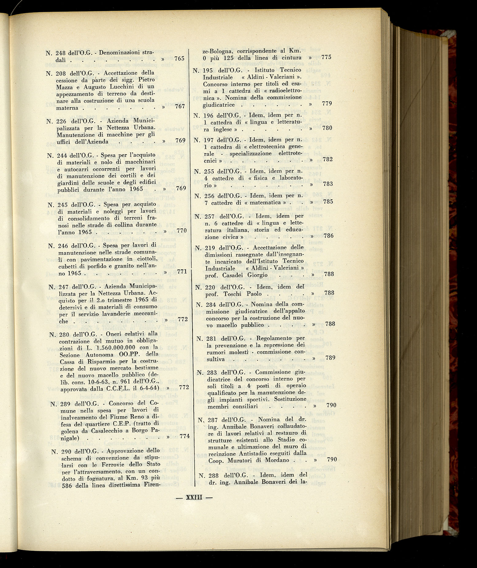 Indice volume 6.2.1965 - 30.6.1965