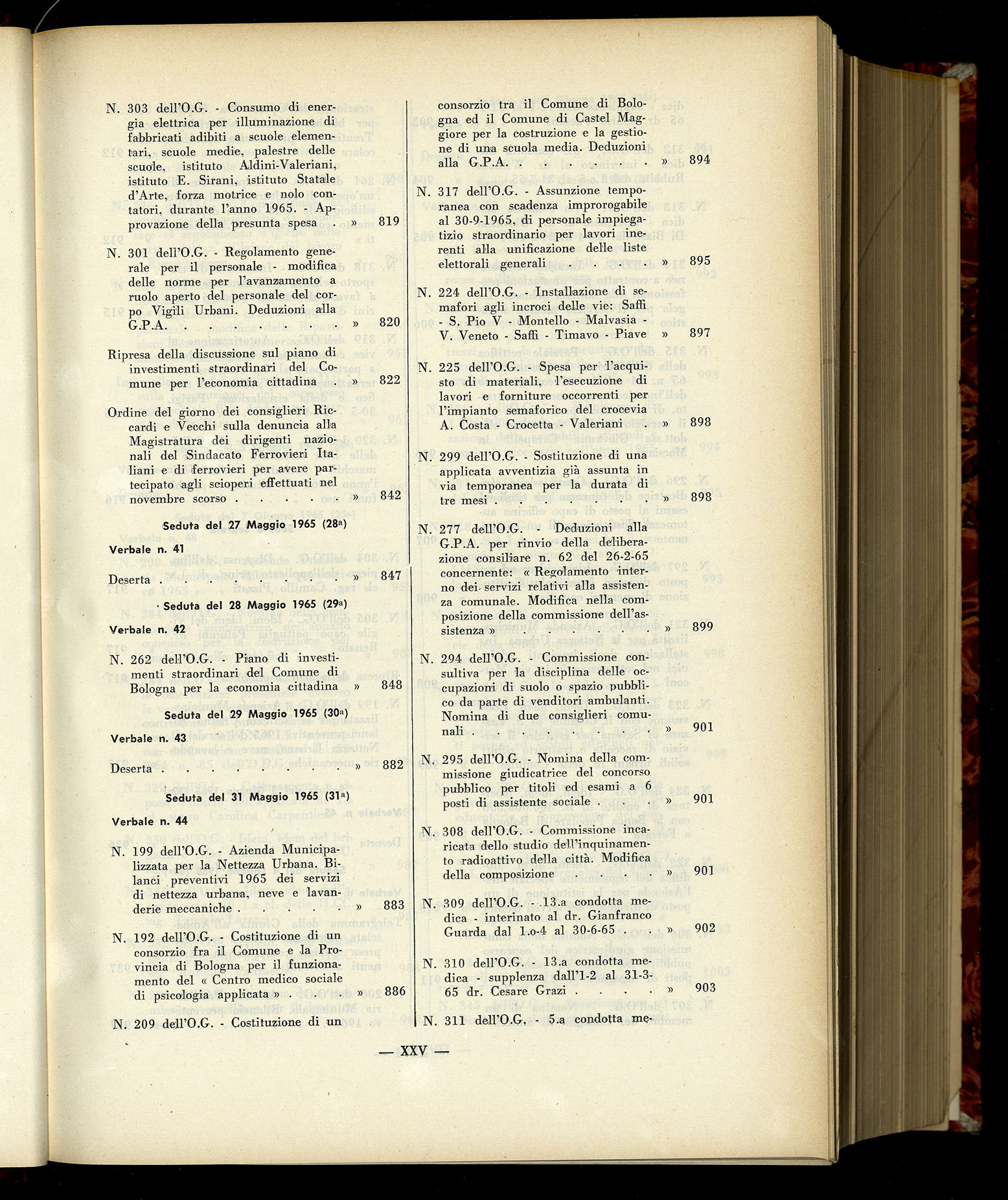 Indice volume 6.2.1965 - 30.6.1965