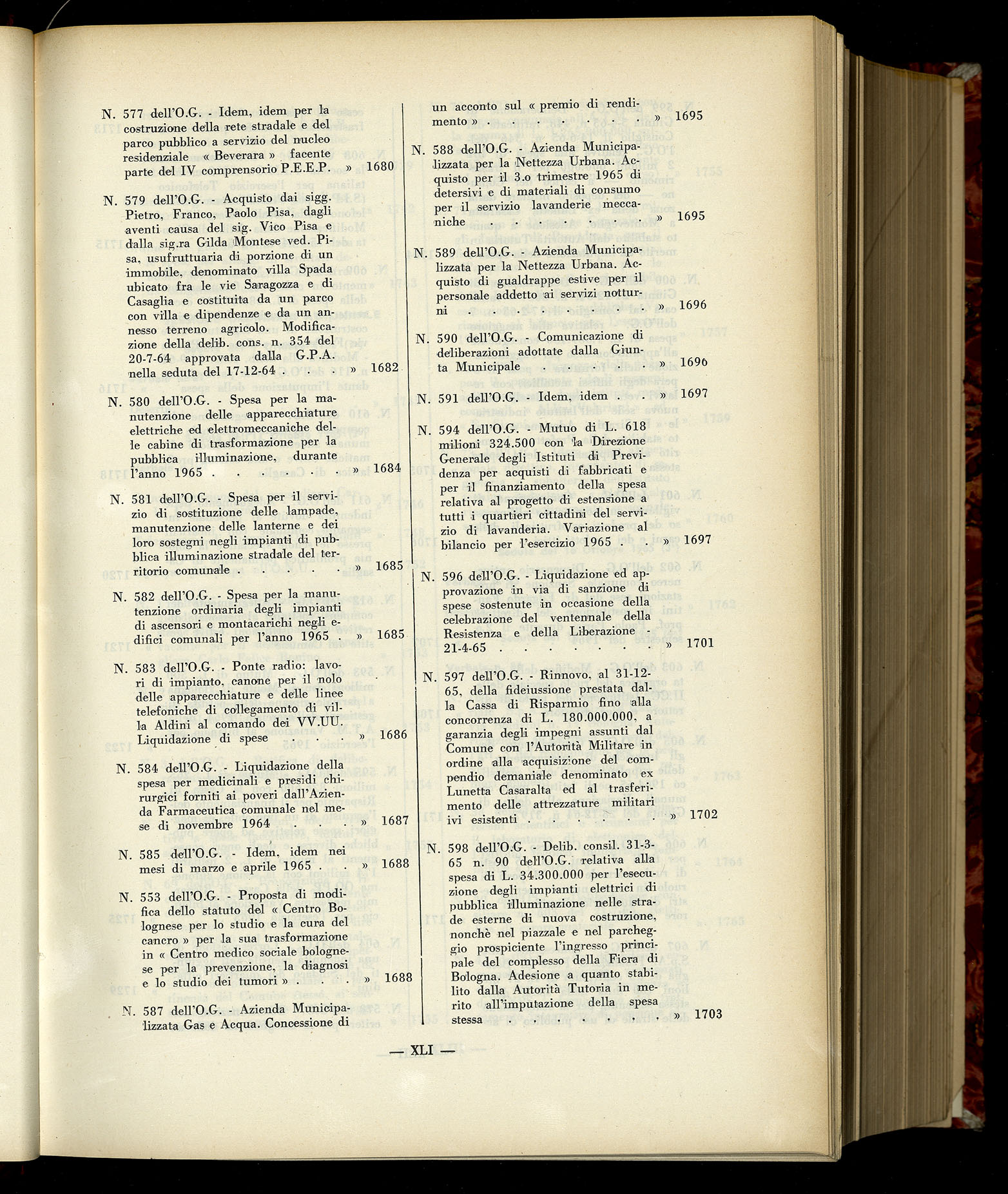Indice volume 6.2.1965 - 30.6.1965