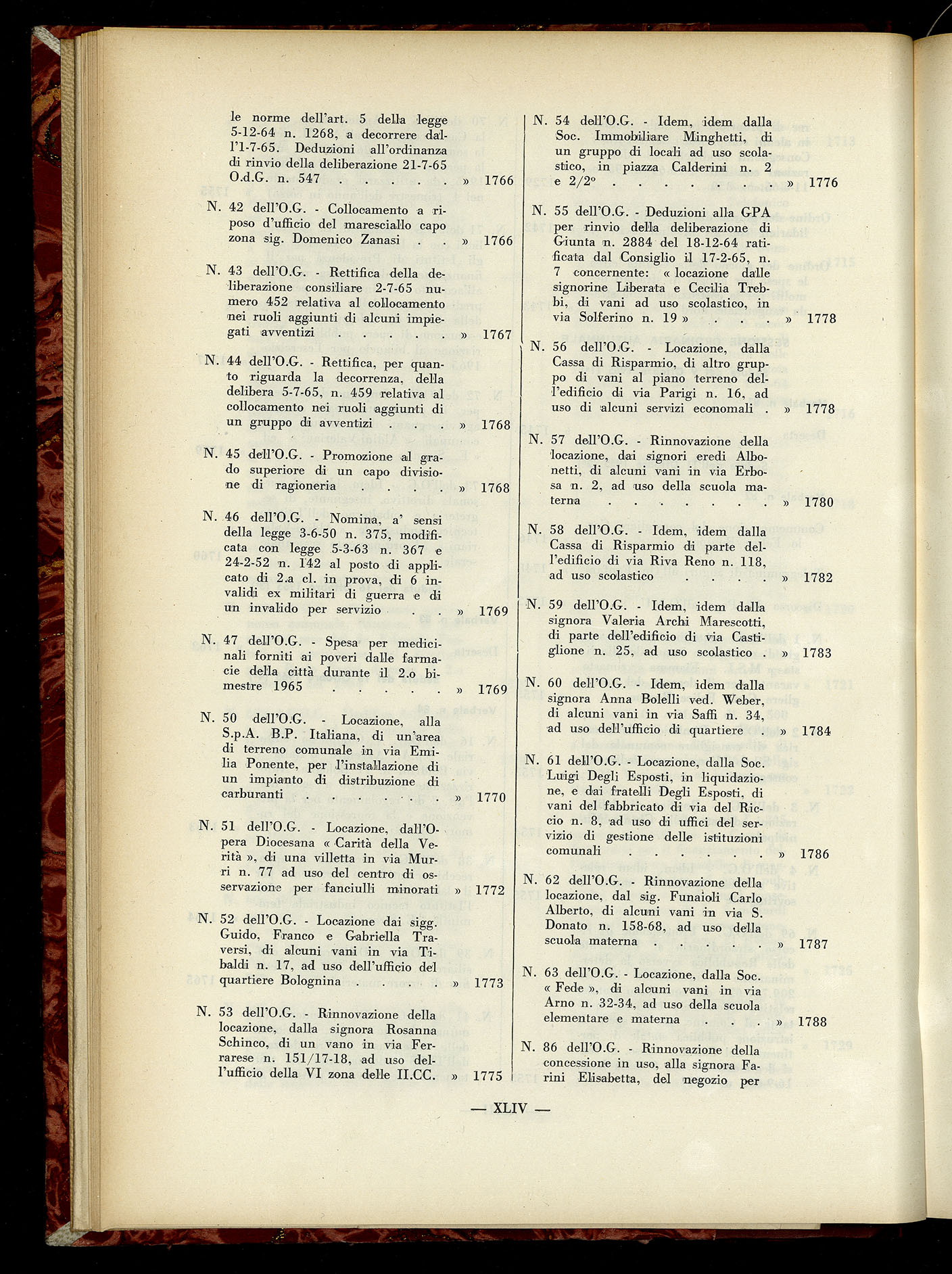 Indice volume 6.2.1965 - 30.6.1965