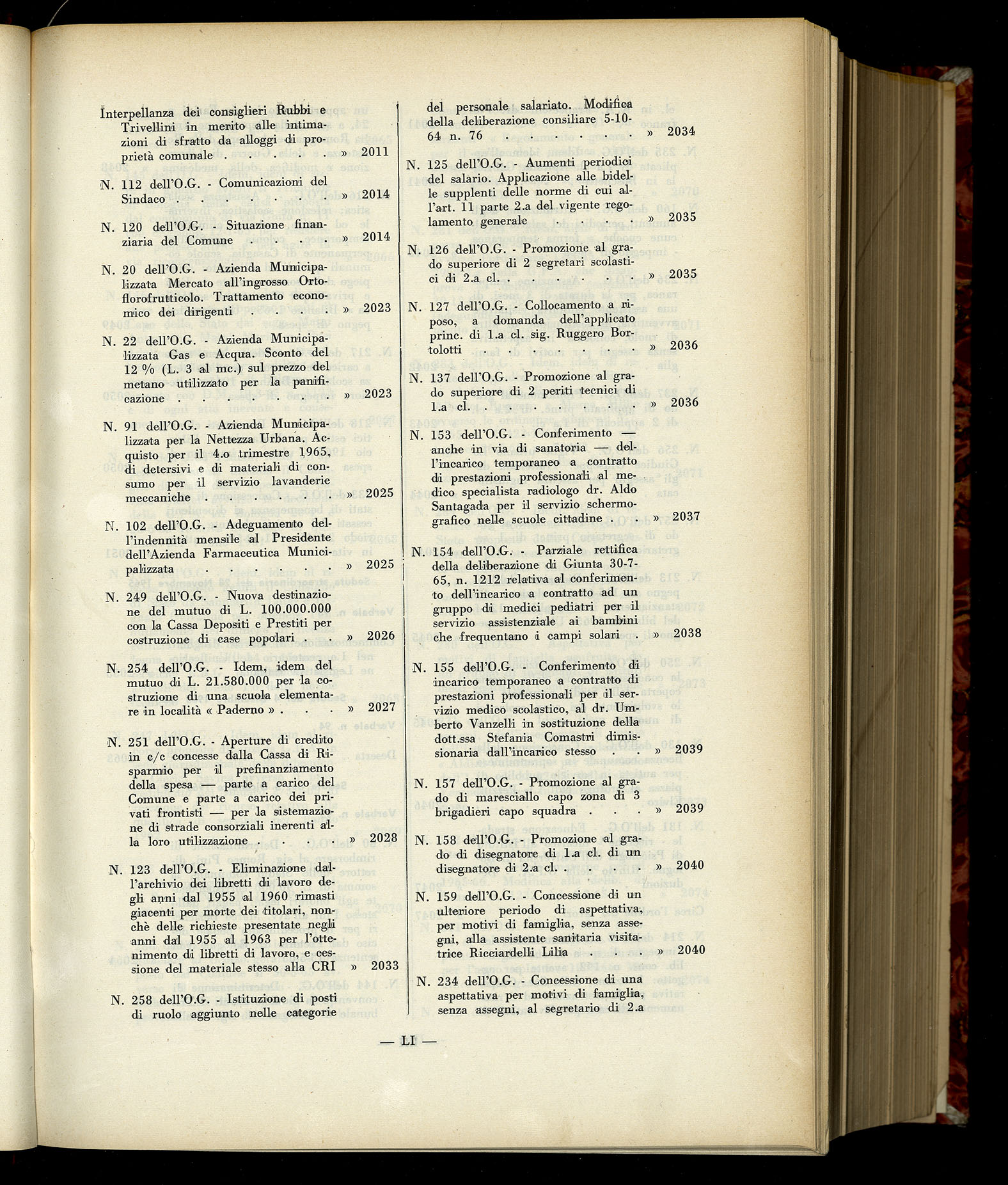 Indice volume 6.2.1965 - 30.6.1965