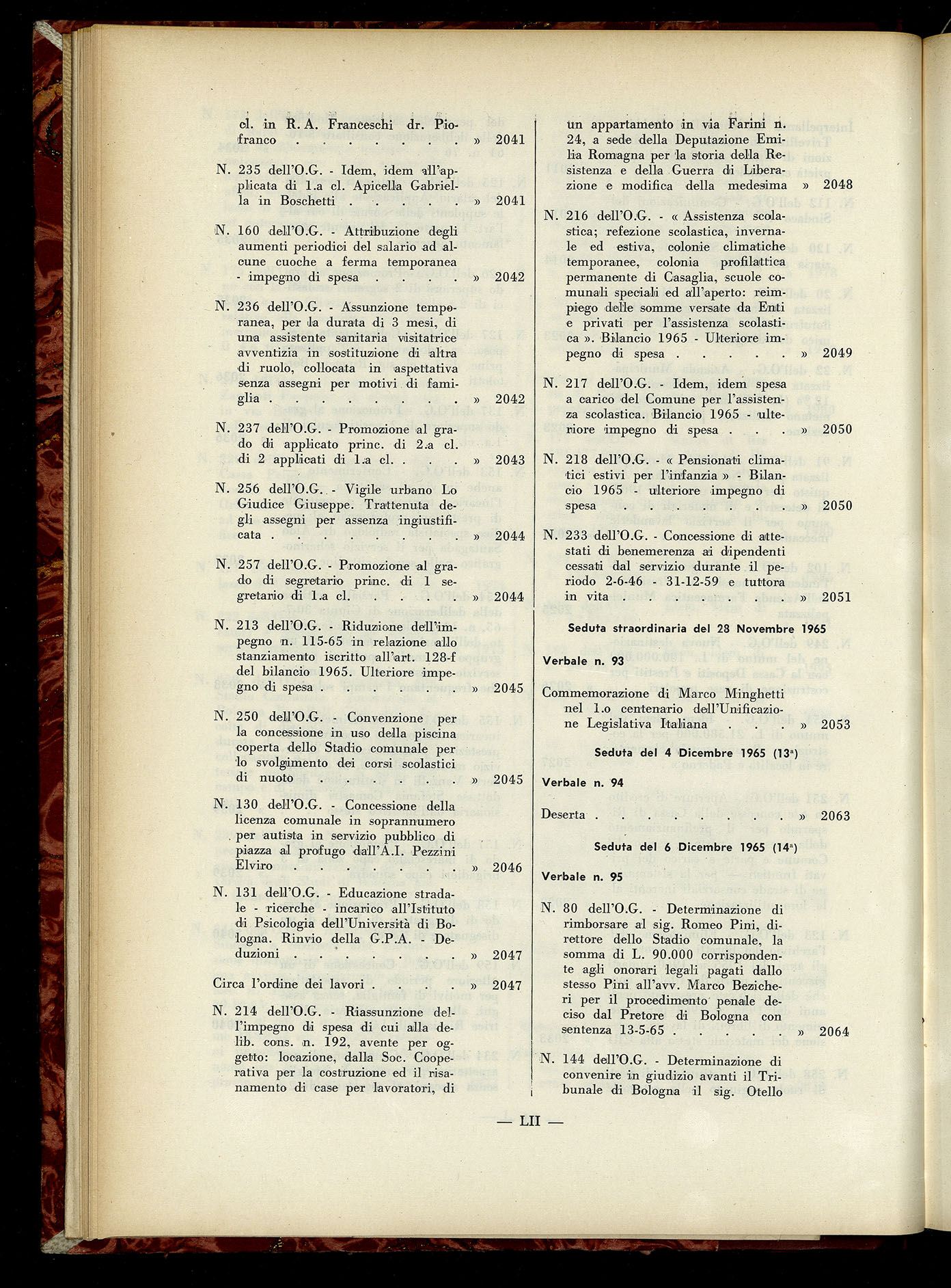 Indice volume 6.2.1965 - 30.6.1965