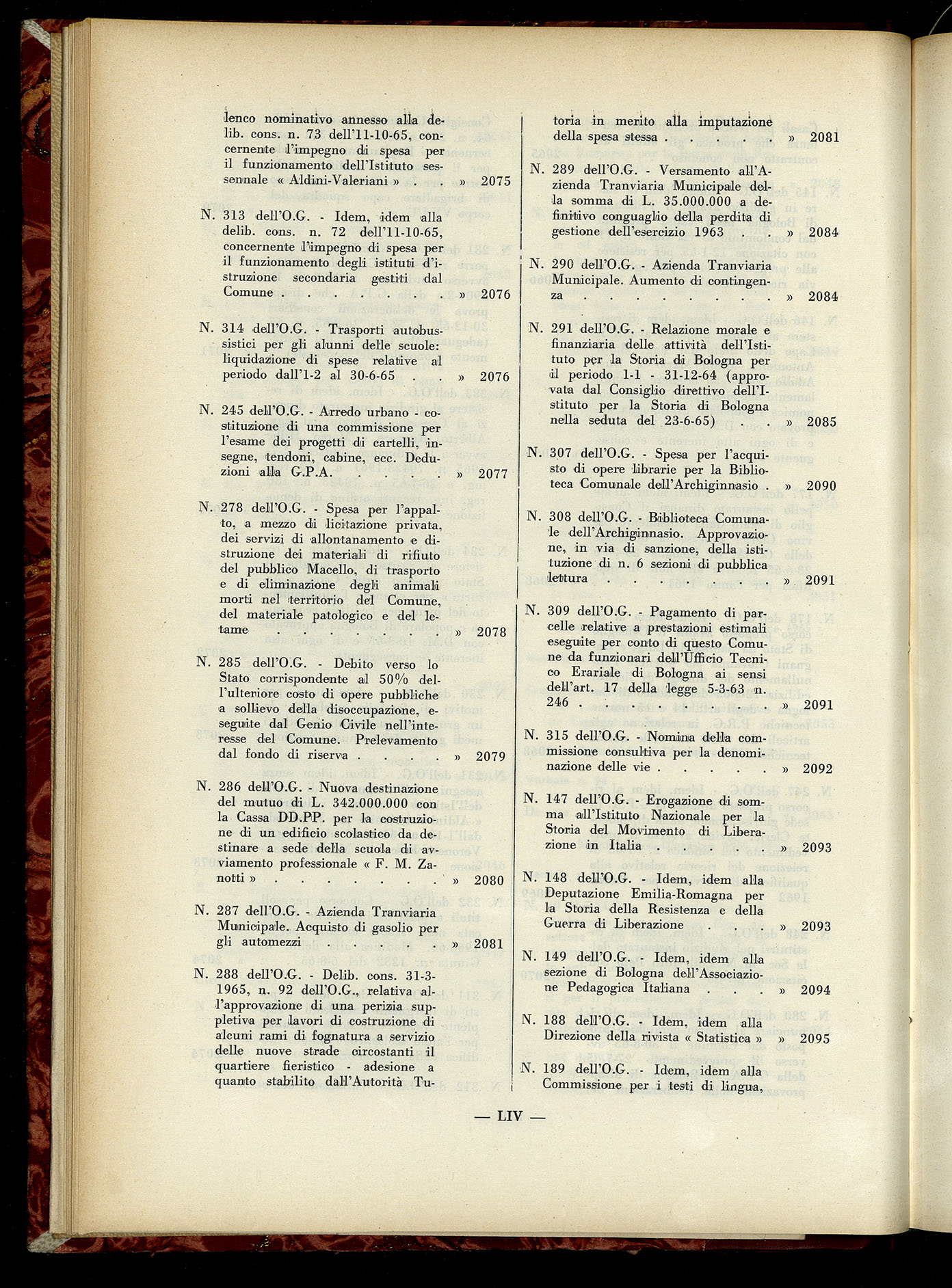 Indice volume 6.2.1965 - 30.6.1965
