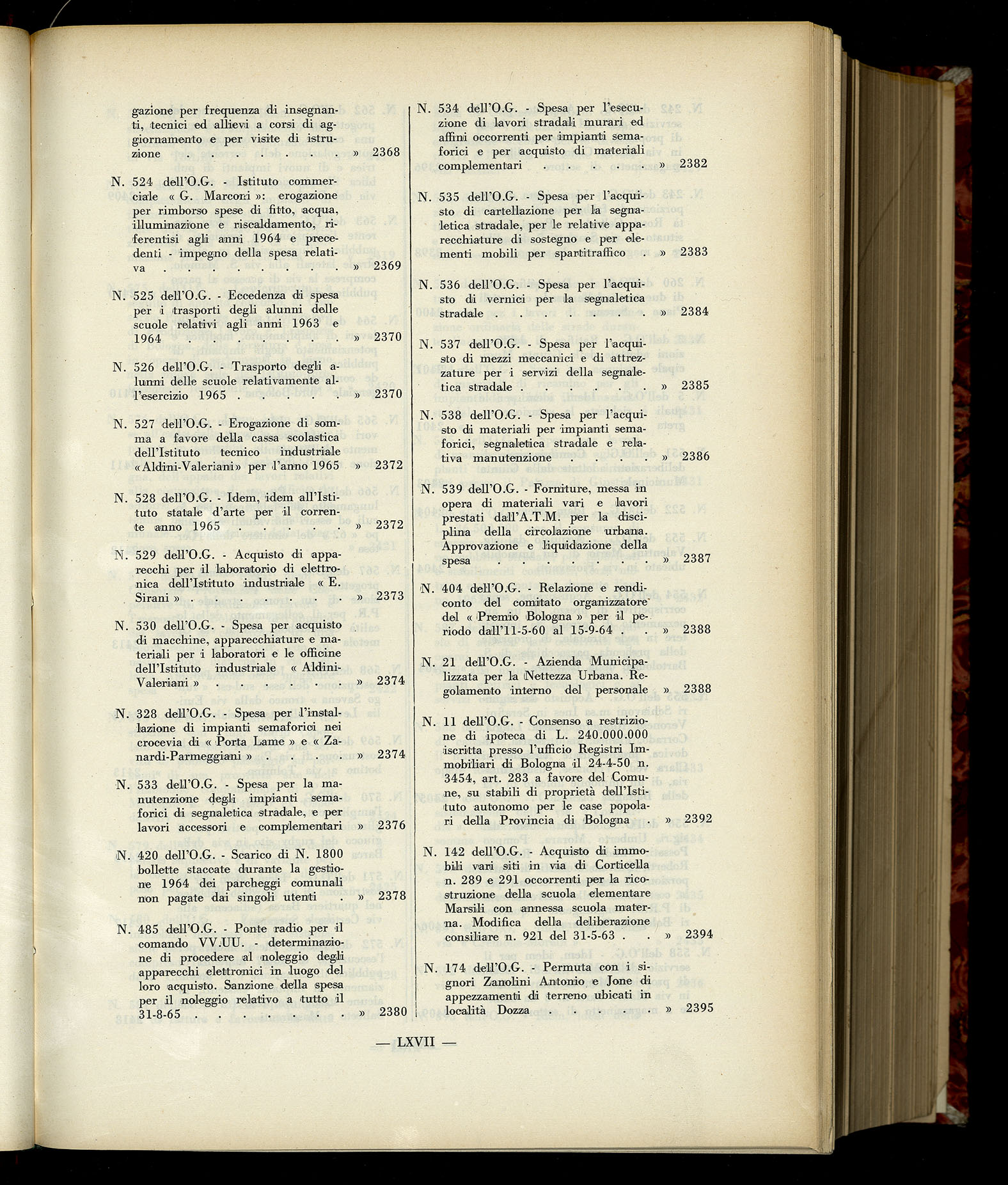Indice volume 6.2.1965 - 30.6.1965