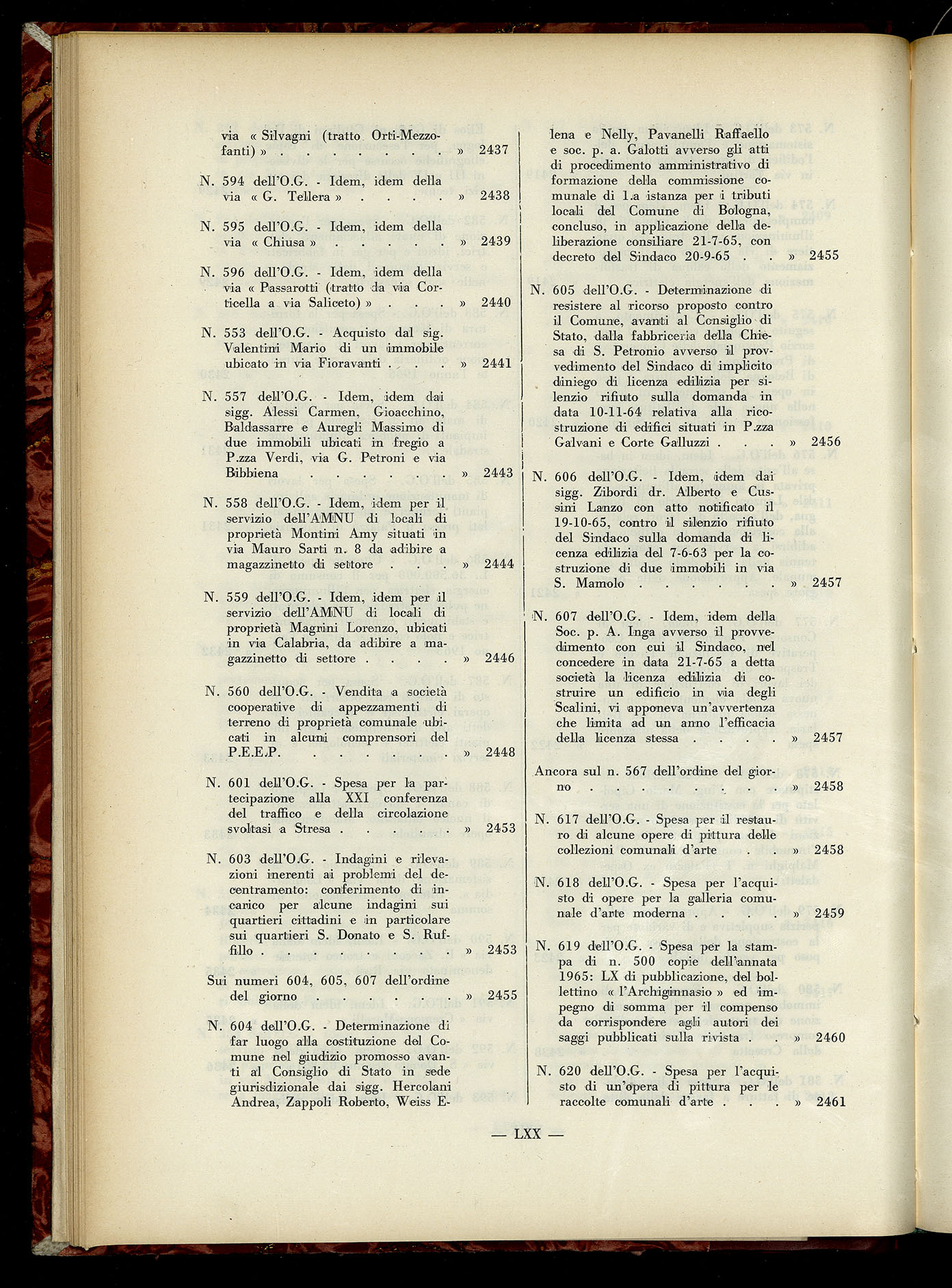 Indice volume 6.2.1965 - 30.6.1965