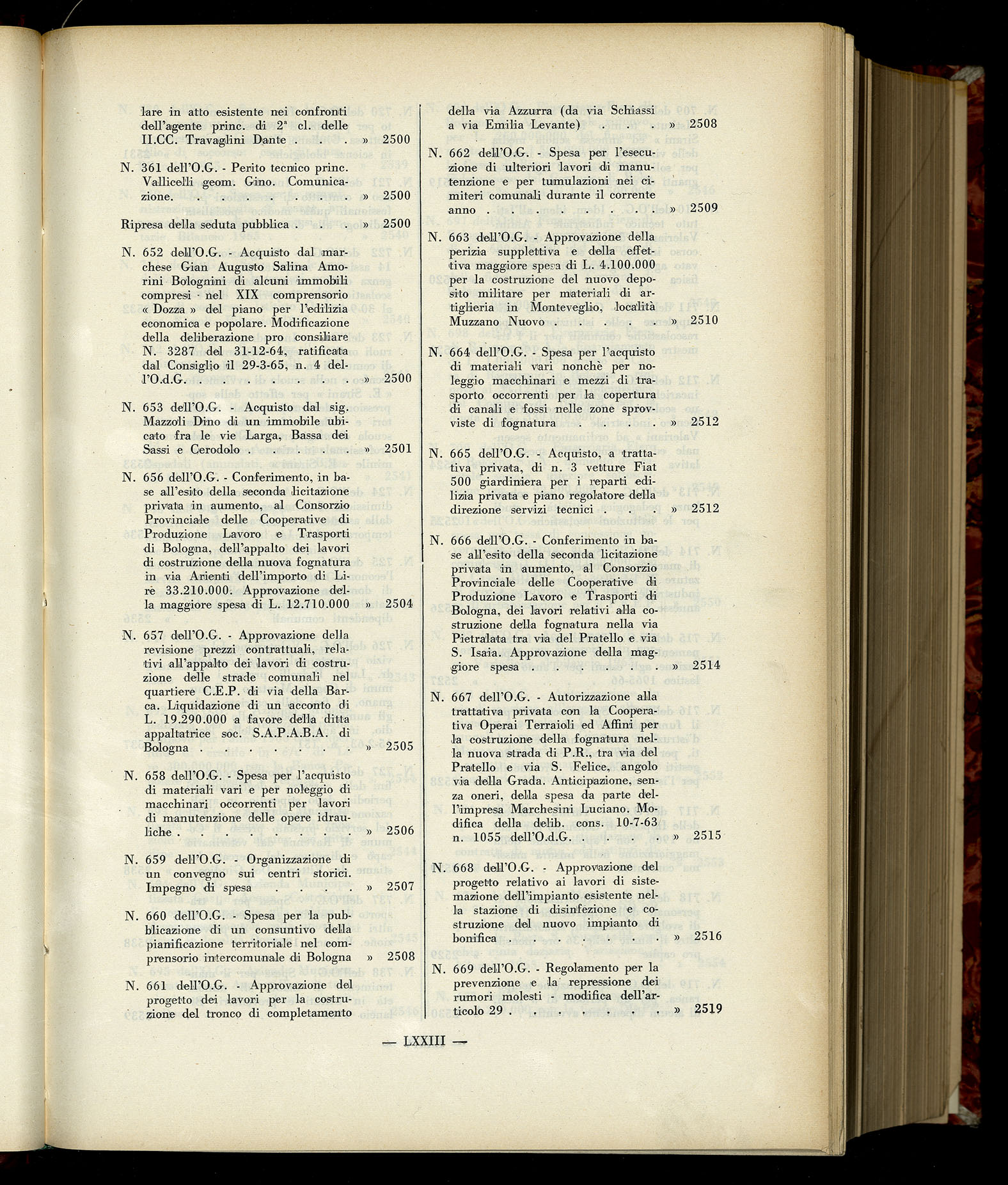 Indice volume 6.2.1965 - 30.6.1965