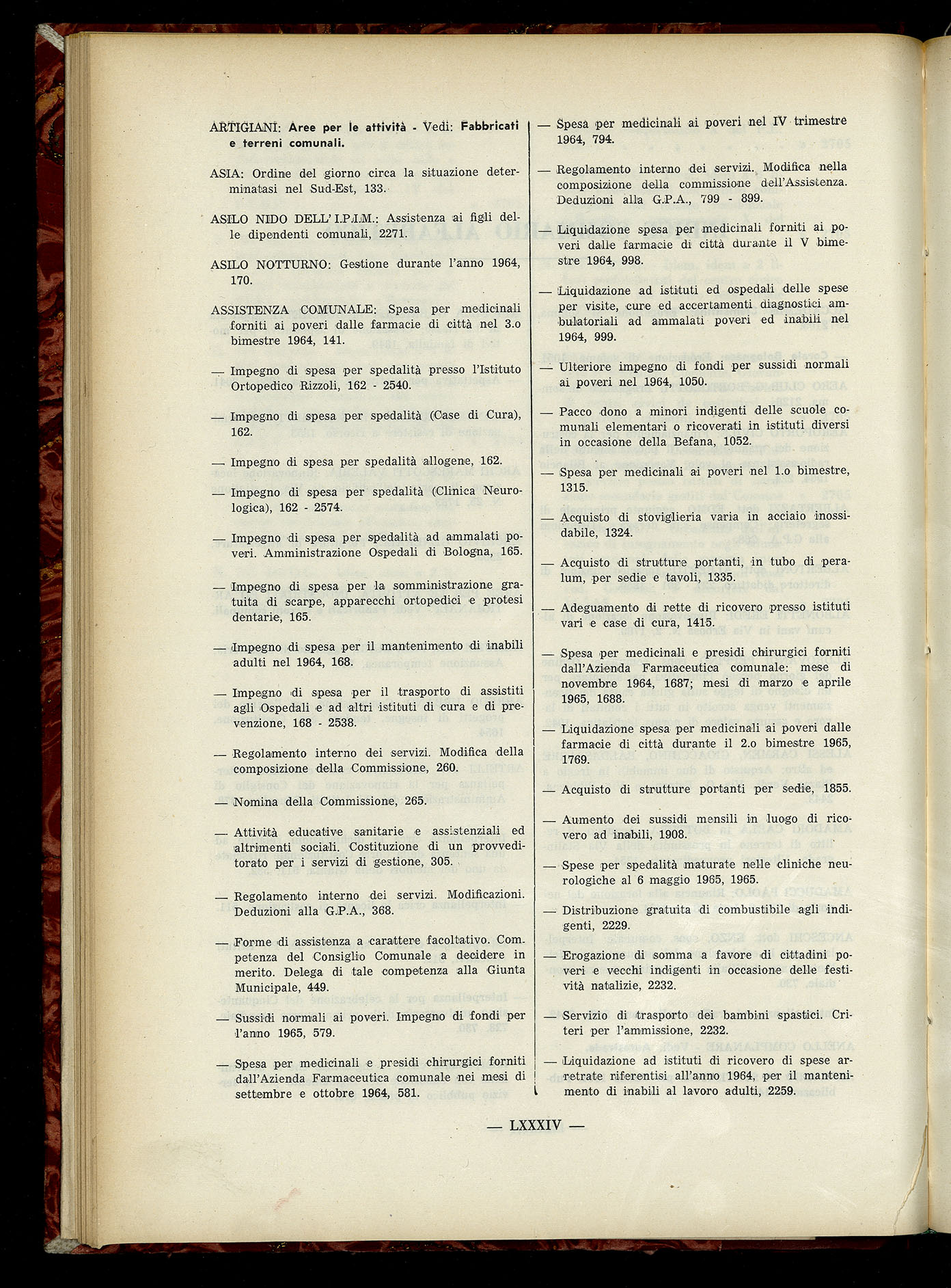 Indice volume 6.2.1965 - 30.6.1965