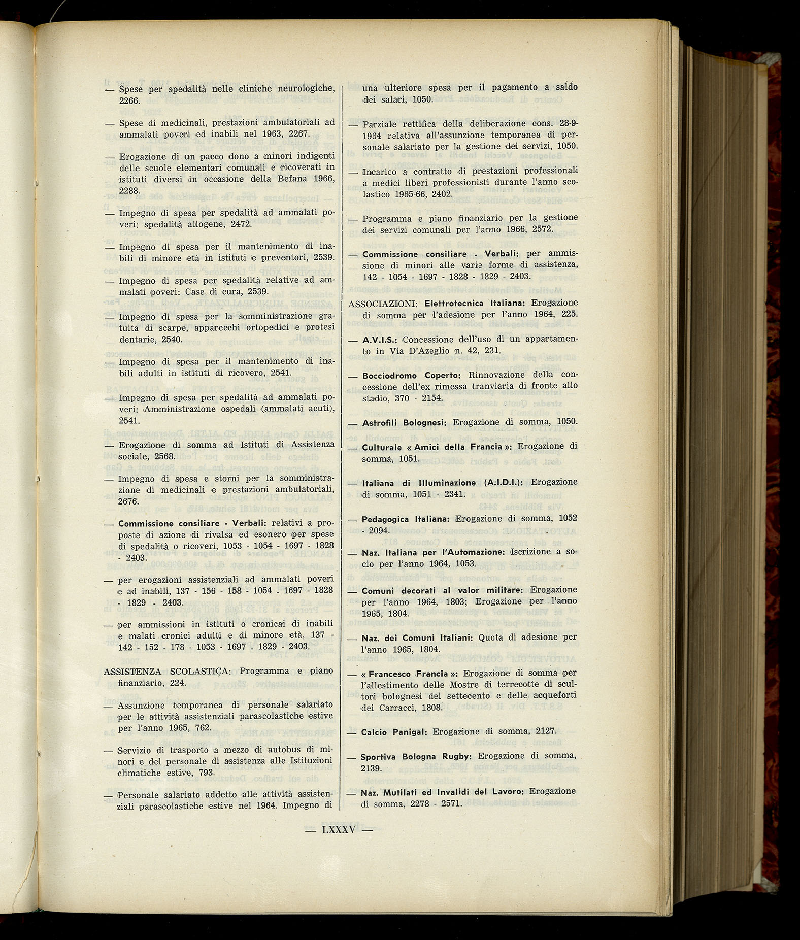 Indice volume 6.2.1965 - 30.6.1965