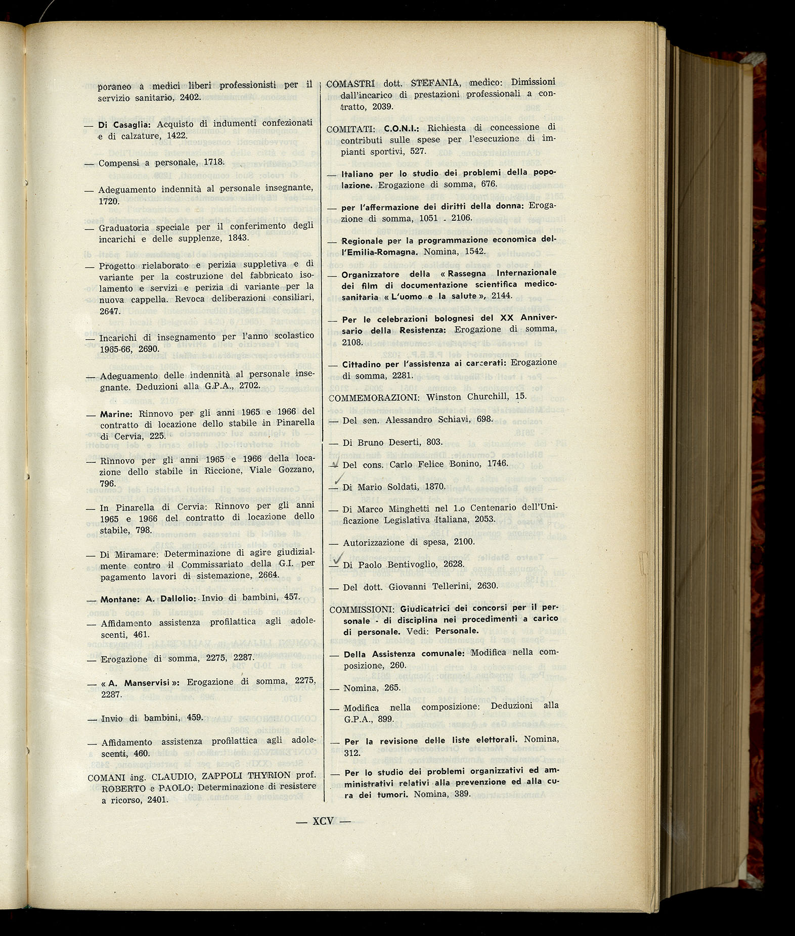 Indice volume 6.2.1965 - 30.6.1965