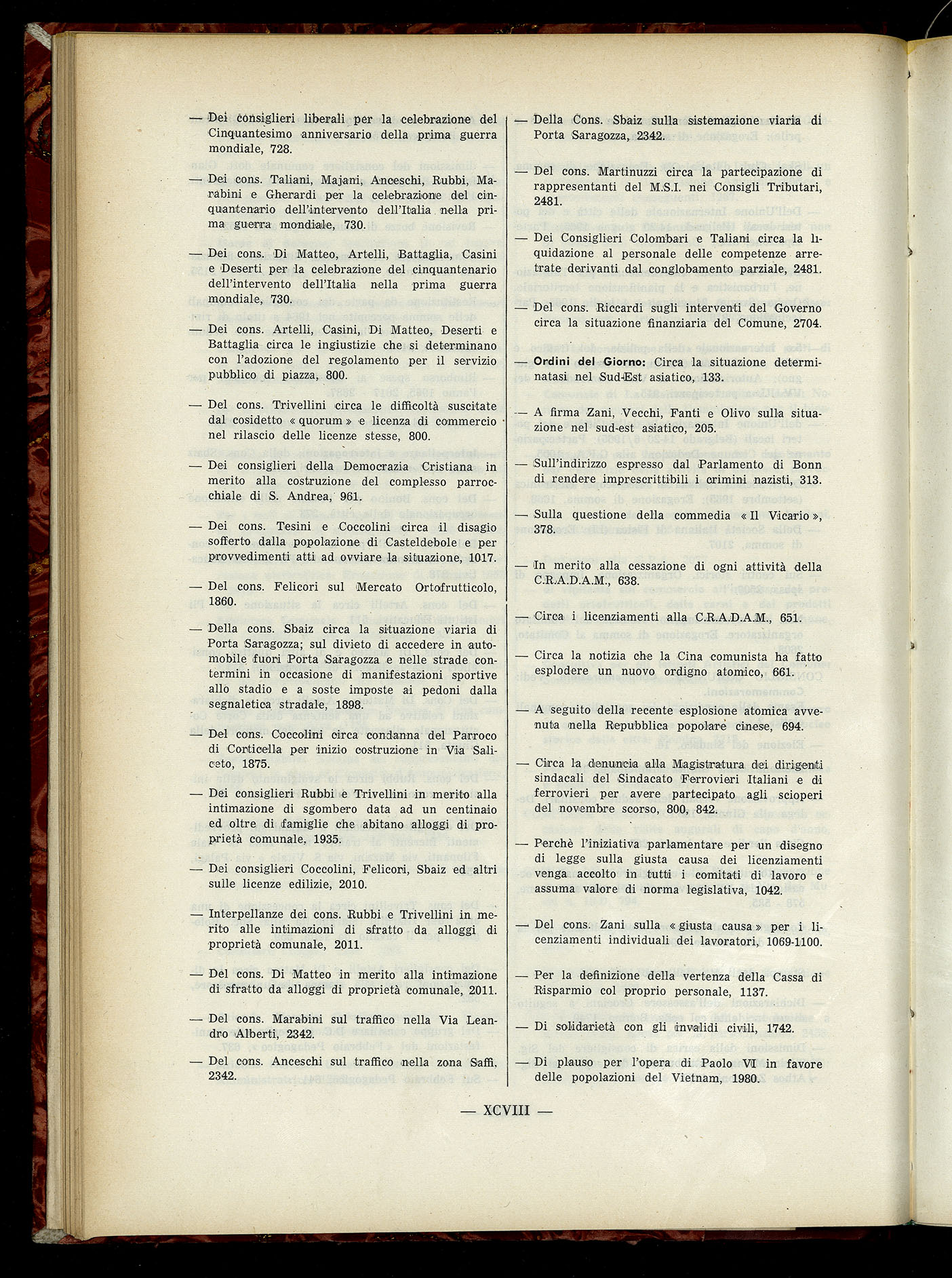 Indice volume 6.2.1965 - 30.6.1965