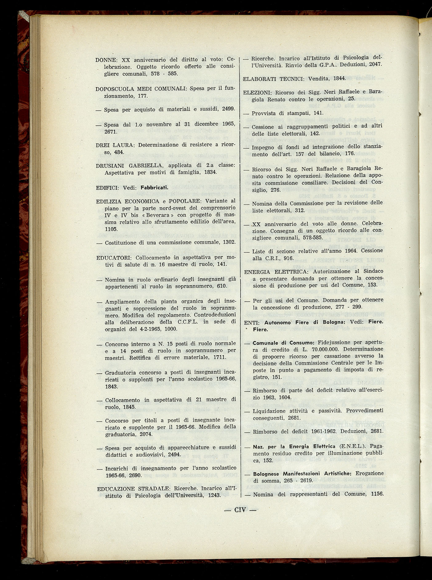 Indice volume 6.2.1965 - 30.6.1965