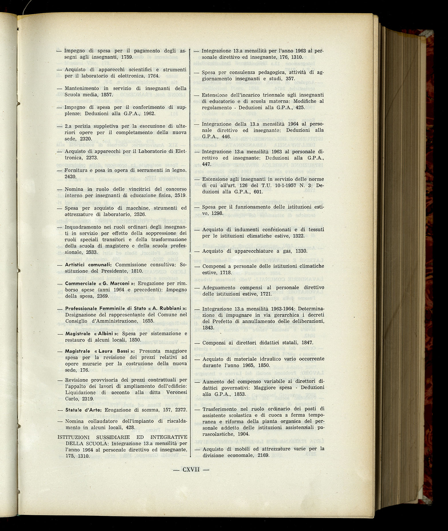 Indice volume 6.2.1965 - 30.6.1965