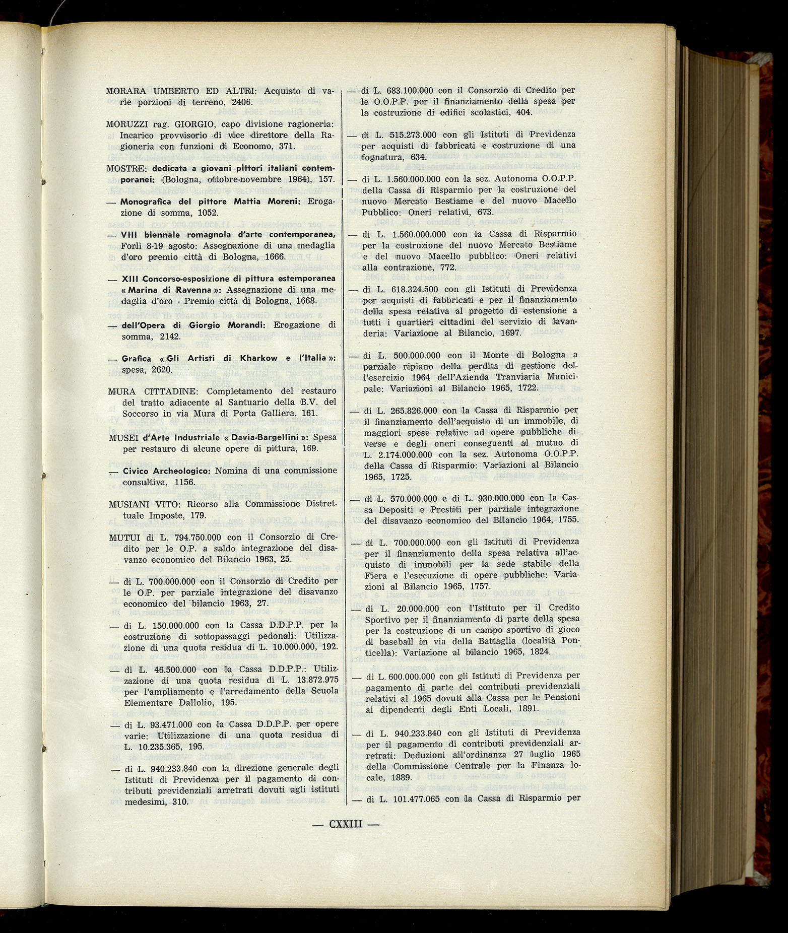 Indice volume 6.2.1965 - 30.6.1965