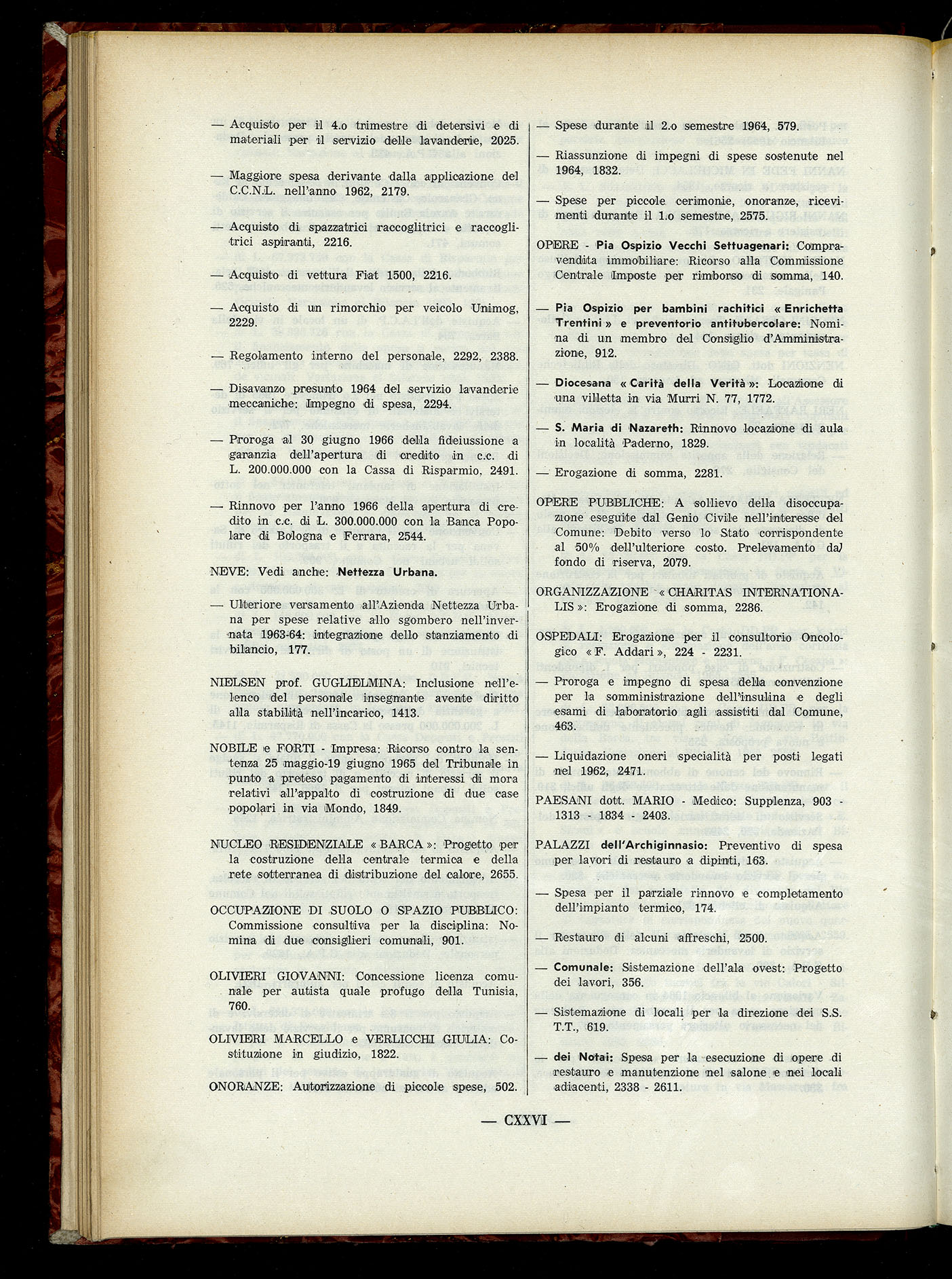 Indice volume 6.2.1965 - 30.6.1965