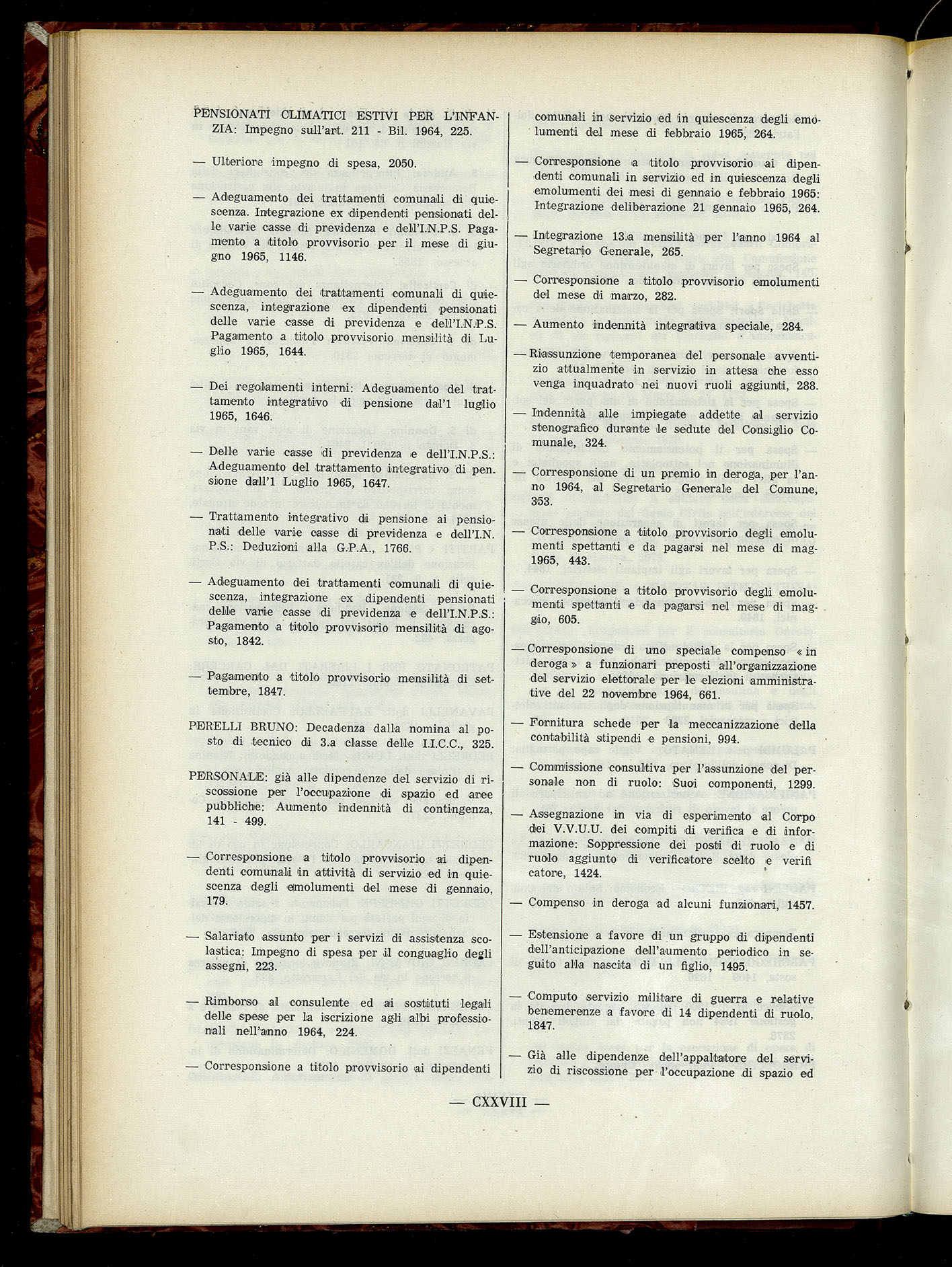 Indice volume 6.2.1965 - 30.6.1965