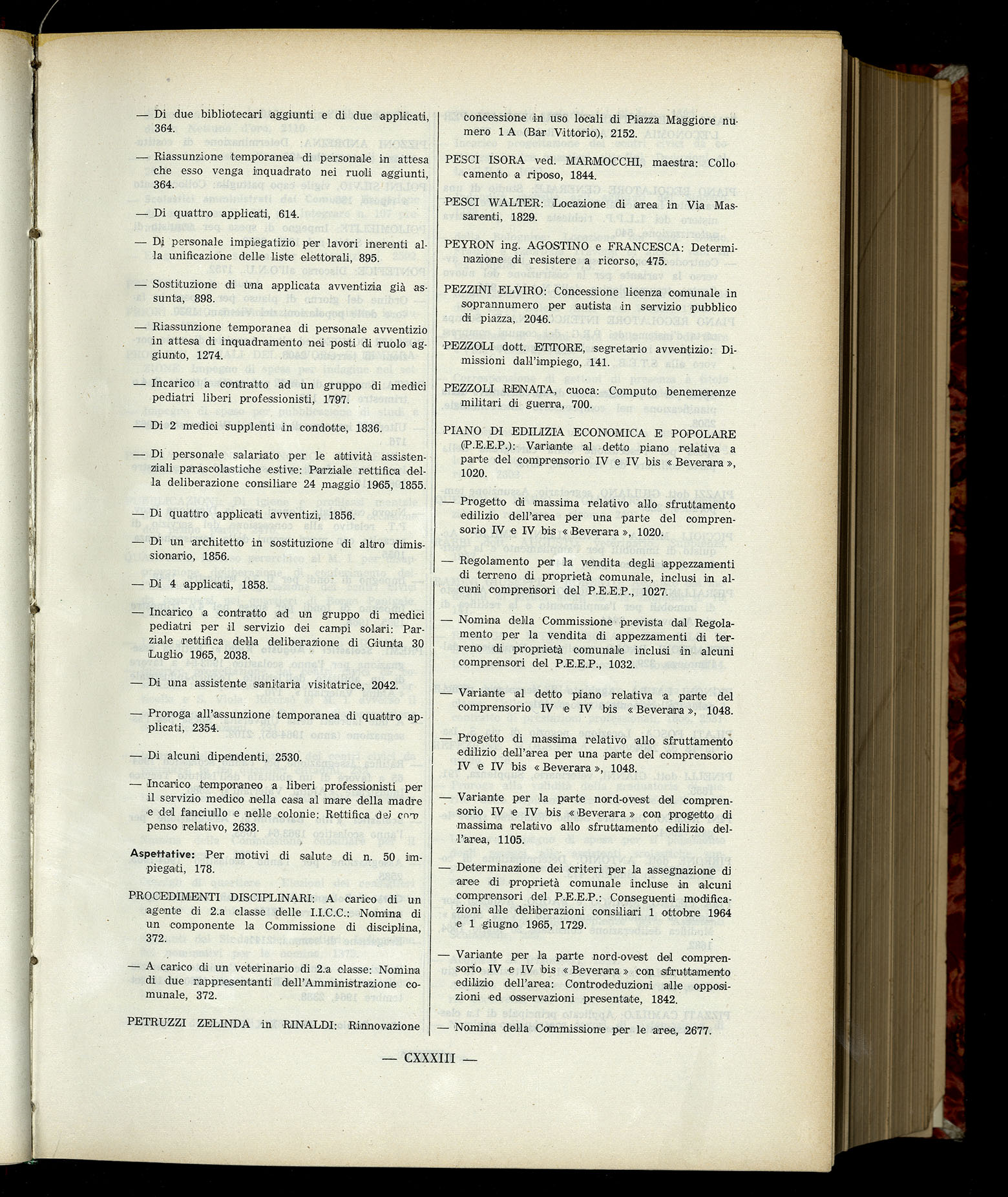 Indice volume 6.2.1965 - 30.6.1965