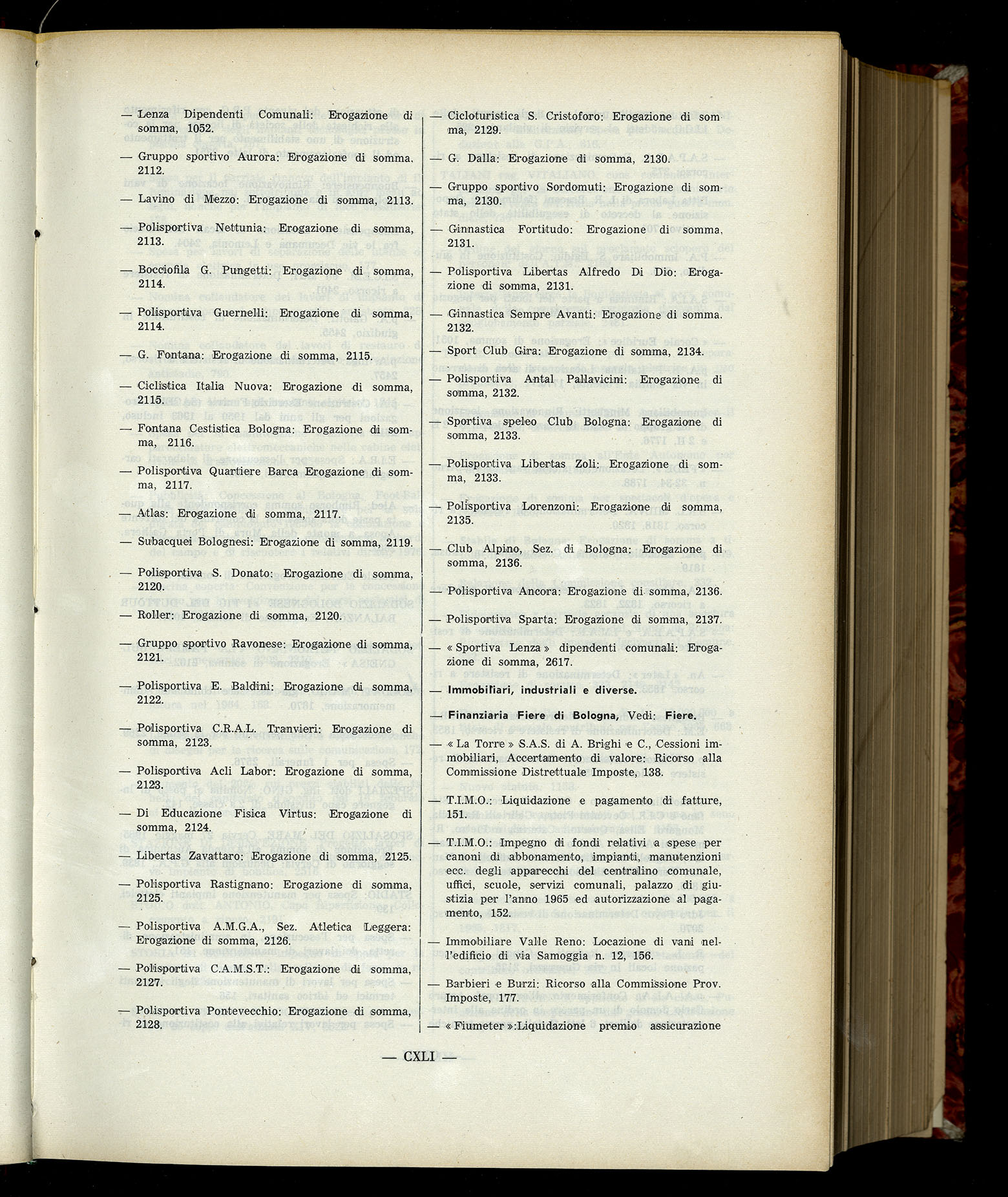 Indice volume 6.2.1965 - 30.6.1965