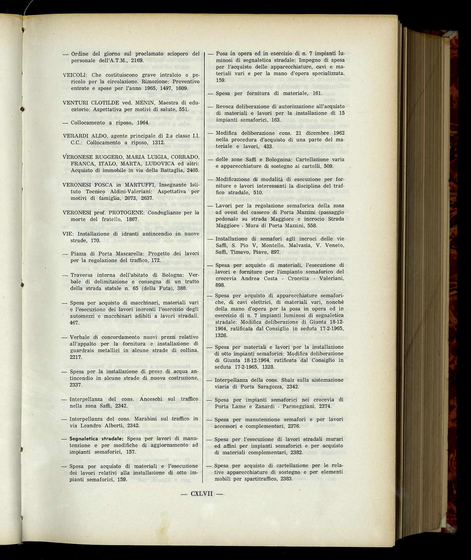 Indice volume 6.2.1965 - 30.6.1965